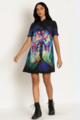 A model wearing a Fierce Deity Link Short Sleeve Shirt Dress