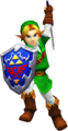Render of Link attacking with the Master Sword