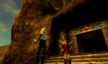 Link and Sheik playing the "Requiem of Spirit" from Ocarina of Time 3D
