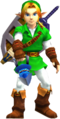 Render of Link holding the Hookshot