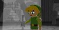 Link approaching the powerless Master Sword in The Wind Waker