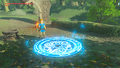 A promotional screenshot of a Travel Gate created by the Travel Medallion from Breath of the Wild