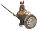 A white, Shield-carrying Darknut with its armor removed from The Wind Waker
