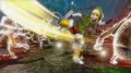 Linkle wielding the Gleambolt Pegasus Boots from Hyrule Warriors: Definitive Edition