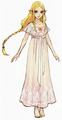 Concept artwork of Zelda in her nightgown