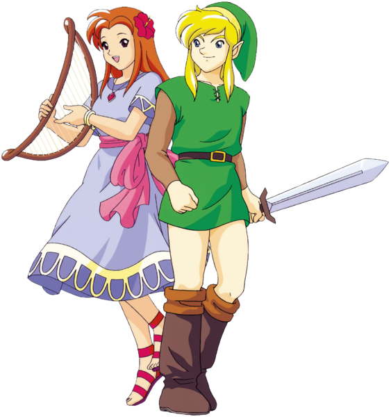 File:LADX Link and Marin Artwork.png