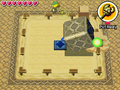 Link solving a puzzle with the Sand Wand from Spirit Tracks