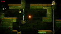 Zelda traversing a side-scrolling segment