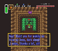 The Mad Batter cursing Link in his Lair from A Link to the Past
