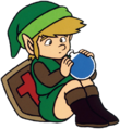 Artwork of Link with a Life Potion from The Legend of Zelda