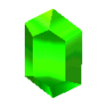 A Green Rupee in Animal Crossing: New Leaf