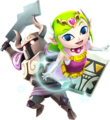 Toon Zelda wielding the Phantom Arms from Hyrule Warriors