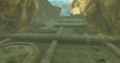 The exposed Forgotten Temple roof along Tanagar Canyon from Breath of the Wild