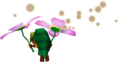 Deku Link using flowers from Majora's Mask