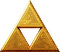 Artwork of a stylized Triforce