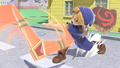 Young Link in an alternate costume using the Boomerang from Super Smash Bros. Ultimate