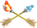 Model of the Fire and Ice Arrows from The Wind Waker