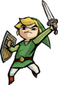 Link jumping with his sword