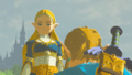 Zelda looking at Link