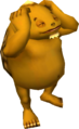A Goron covering its ears as seen in-game