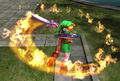 Link performing the charged Spin Attack in Soulcalibur II
