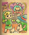 Link, Madame Couture, and her assistant during the credits from Tri Force Heroes