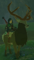 Link riding a Mountain Buck from Breath of the Wild