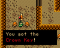 The Goron Elder giving Link the Crown Key in Oracle of Ages