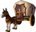 Cremia's Donkey hooked to her Wagon from Majora's Mask 3D