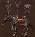 Concept art of the solid black Gerudo stallion concept from Twilight Princess
