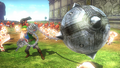 Link using the Ball and Chain in Hyrule Warriors