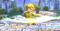 Toon Link performing a Spin Attack in Super Smash Bros. Brawl
