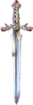 Artwork of the Magical Sword featuring golden tints from The Adventure of Link