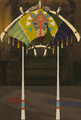The Paraglider with the Horse-God Fabric equipped from Tears of the Kingdom