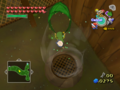 Link using Deku Leaf in the Wind Temple from The Wind Waker