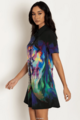 A model wearing a Fierce Deity Link Short Sleeve Shirt Dress