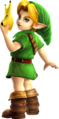 Young Link holding the Keaton Mask in Hyrule Warriors