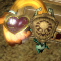 Midna wearing the Ordon Shield as a mask in Hyrule Warriors