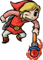 Red Link using a Fire Rod in Four Swords Adventures