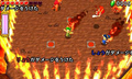 Promotional screenshot of the Links battling Enemies within a Flame Wall from Tri Force Heroes