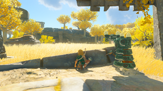 Crouching screenshot from Tears of the Kingdom