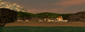 Panoramic view of the coast from the Marine Research Lab at sunset from Majora's Mask