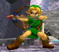 Young Link charging the Fire Bow from Super Smash Bros. Melee