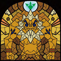 Stained Glass artwork of Darunia from The Wind Waker