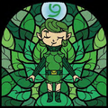Stained Glass artwork of Saria from The Wind Waker