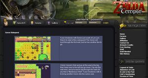 Screenshot of the Zelda Dungeon homepage