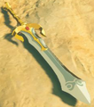 The Crest of the Gerudo on a Golden Claymore from Breath of the Wild