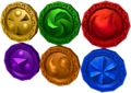 In-game models of all medallions from Ocarina of Time 3D, showing more detail