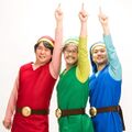 Photo of Hiromasa Shikata, Eiji Aonuma and Shiro Mouri portraying the Links