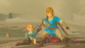 Link protecting Zelda